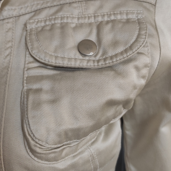 Banana Republic khaki sateen moto bomber - Picture 4 of 9